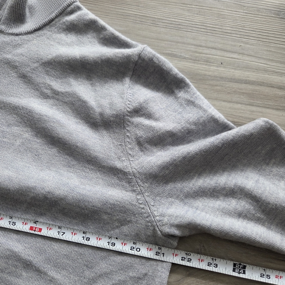 Fairlane Quarter Zip Pullover Sweater Men's XL Heather Grey 100% Merino Wool - Picture 10 of 11